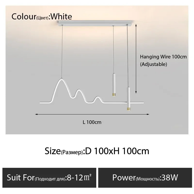 Dining Room Lamp Chandelier Light Luxury Lamps Modern Minimalist Dining Room Dining Table Bar Nordic Minimalist Strip 2025 New