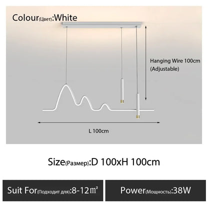 Dining Room Lamp Chandelier Light Luxury Lamps Modern Minimalist Dining Room Dining Table Bar Nordic Minimalist Strip 2025 New