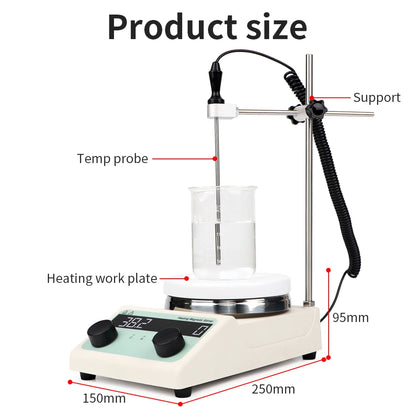 Lab Magnetic Stirrer Heating Plate 220V Digital Display 1500rpm Adjustable Churn Stir Machine Blender Laboratory Stirrer