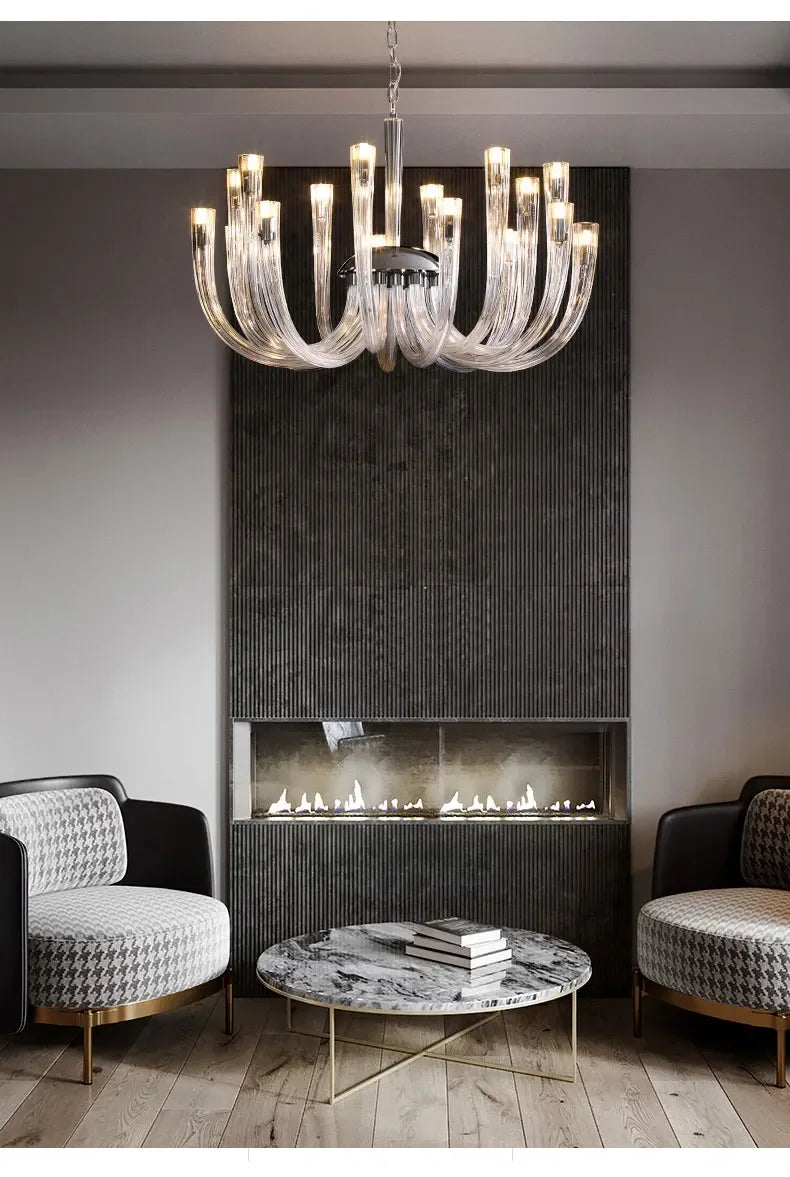 ART DECO Glass Chandelier for Living Room Bedroom Dining Room Designer Luxury LED Hanging Ligting 2024 NEW Lamp