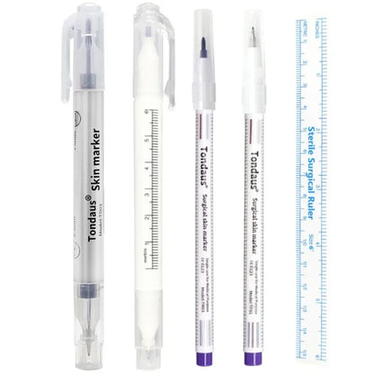 Eyebrow Tatto Skin Marker Pen with Measure Paper Ruler Magic Eraser Remover Brush Pen Permanent Makeup Art Tattoo Accesories