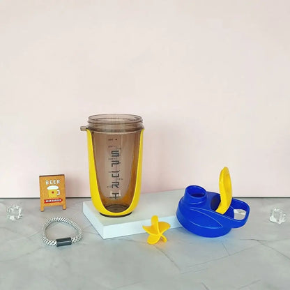 With Whisk Ball Sport Water Bottle Stirs Cup Drinkware Blender Water Bottle LeakProof Portable Sport Mixing Cup