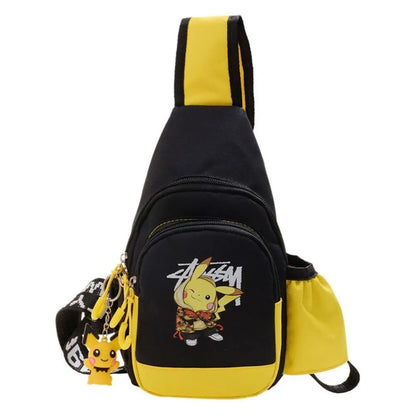 Pokemon Pikachu Casual Mobile Phone Shoulder Bag Men's Women's Style Canvas Youth Athleisure Backpack