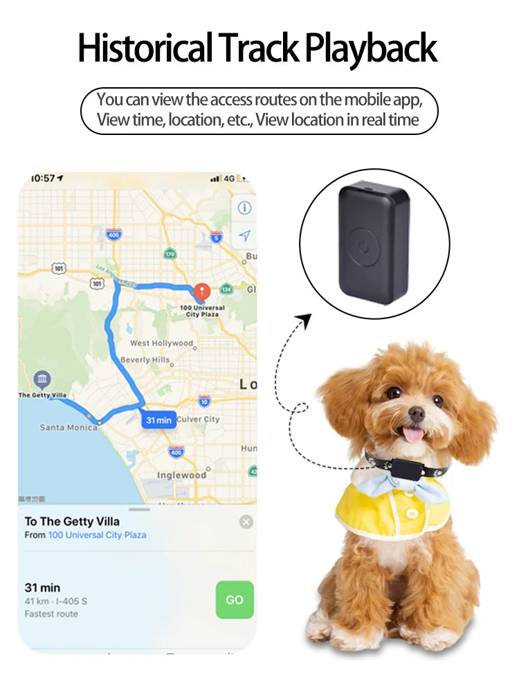 Pet Bluetooth GPS Tracker Dog Mini Tracking Movement Alert Collars Anti Lost Tracker for Cats and Puppies Remote Global Locator