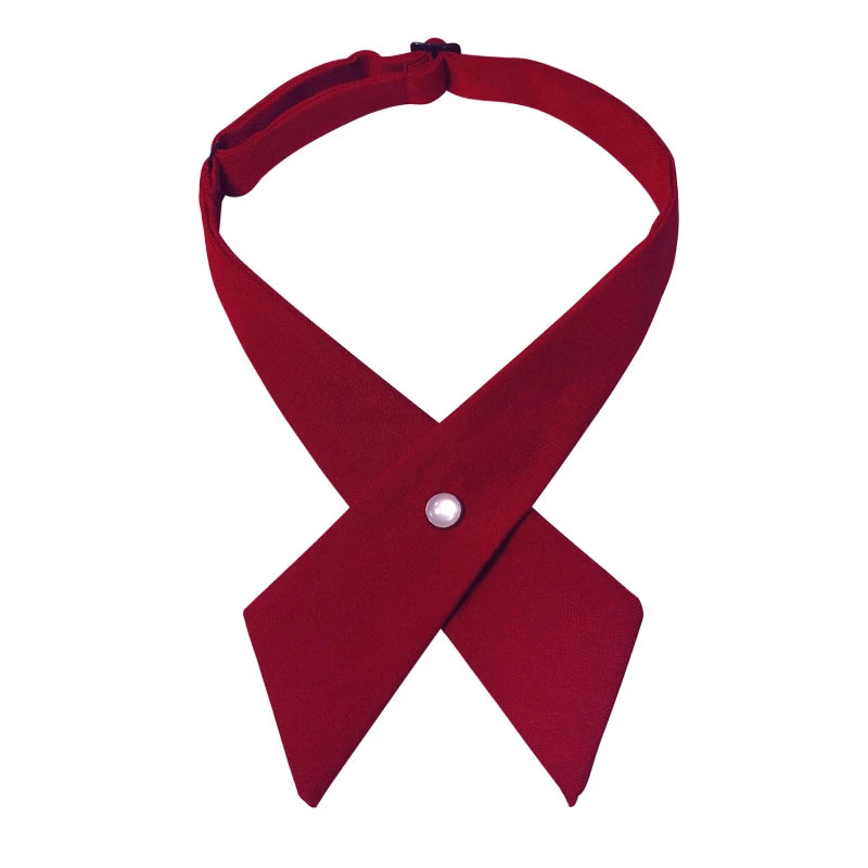 Crisscross Bow Tie Fashionsolid Color  Detachable Collar jk Apparel Accessories