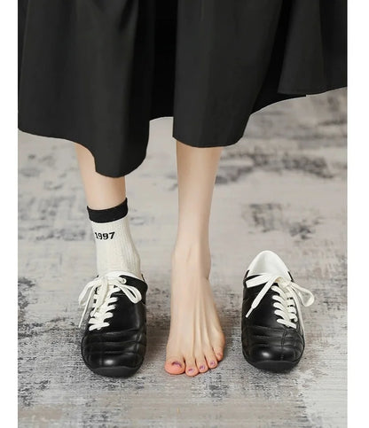Women's Shoes Spring New Fashion Casual Shoes College Style Wide Toe Soft Comfortable Flat Shoes Outdoor Casual Sports Shoes