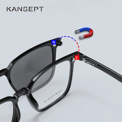 Magnetic Clip on Optical Myopia Glasses For Men Women Polarized Sunglasses Prescription Reading Glasses Blue Light Glass #TJ2190