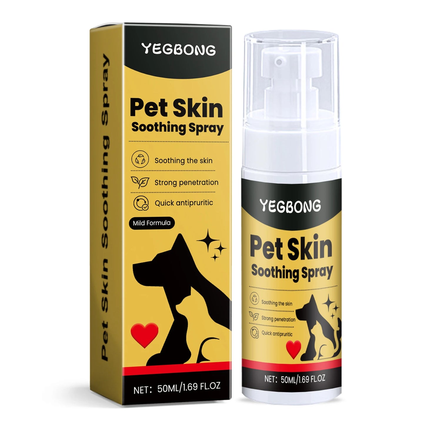 Pet Skin Care Spray Relieve Discomfort for Dogs Cat Flea Lice Control Alleviate Skin Scratching Licking Portable Pet Wound Spray