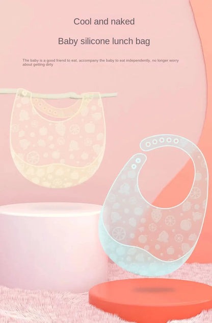 Baby Food-grade Silicone Bib Baby Food Rice Pocket Saliva Pocket Lightweight Waterproof Bib for Children