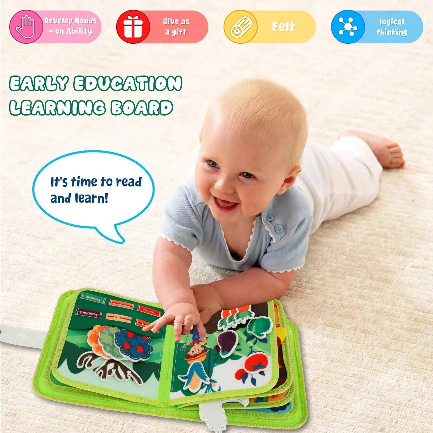 Baby Felt Books Educational Sensory Toy Animals Sensory Books Early Development Interactive Quiet Books Educational Sensory Toy