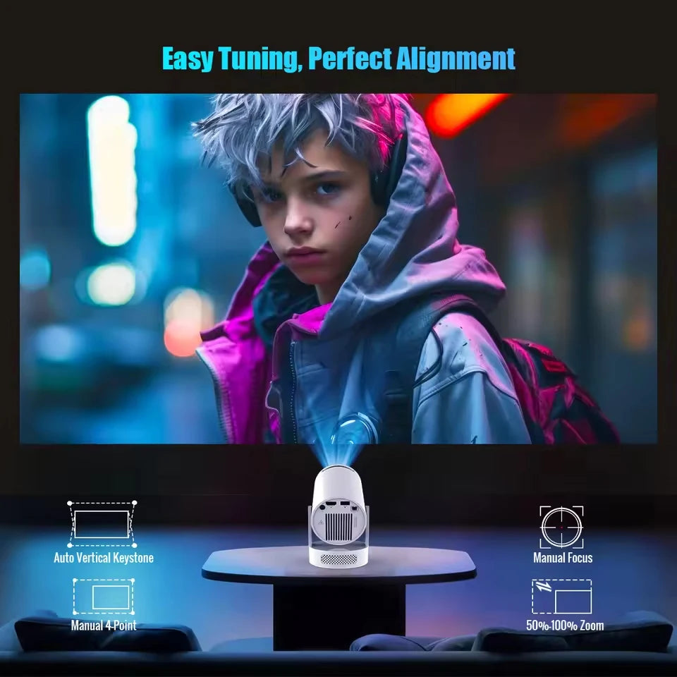 2025 Hot New Projector 4K Bluetooth 5.0 Dual Wifi6 260ANSI All Winner Support 1080P 1280*720P Mini Home Cinema Outdoor Projetors