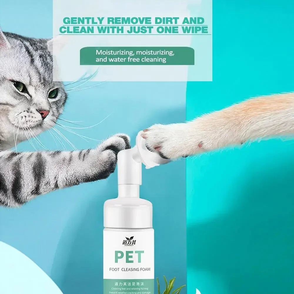 Pet Foot Paw Cleaner 150ml No-Rinse Shampoo With Massaging Brush For Cats Dogs Grooming dog perfume