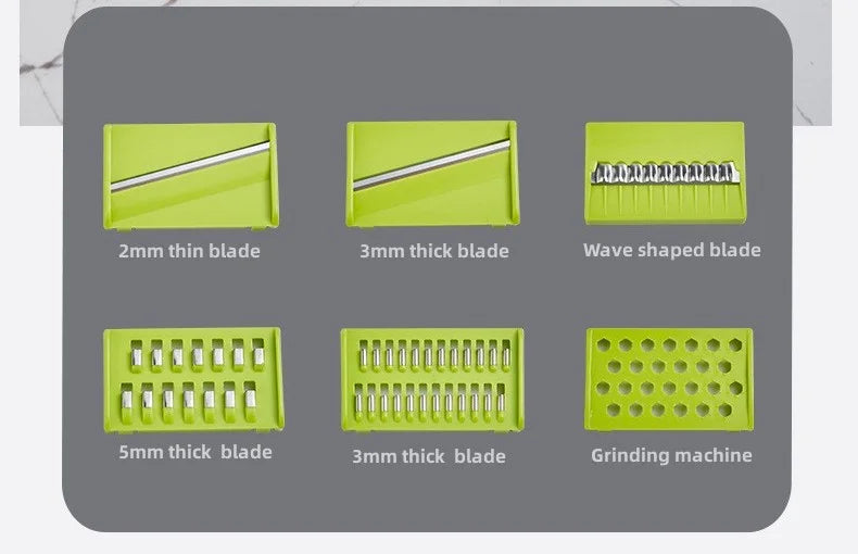 Vegetable Chopper Set Multifunctional Slicer Professional Kitchen Cutting Fruit Potato Salads Cube Grid Cutter With Basket