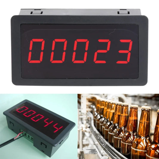 Electronic Counter 5-Digit Counter Meter-Counter Meter 12-24V Red 5 Digit 0.56" LED Panel Counter Meter Up DropShipping
