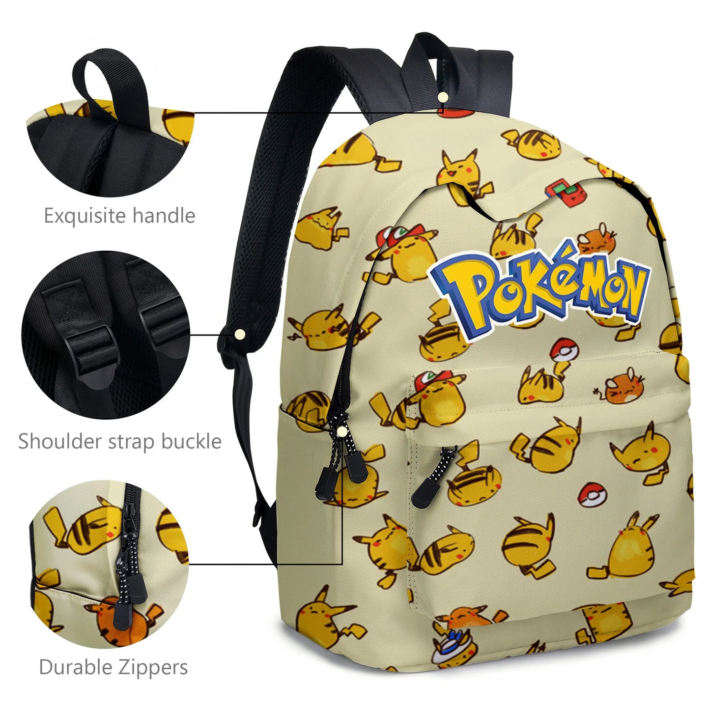 Pokemon Pikachu School Bags Backpacks Anime Kids Bags Kawaii Big Capacity Travel Bag Teenagers Schoolbag Girls Boys Rucksacks