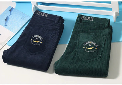 2024 Winter Corduroy Pants for Men Casual Stretch Cotton Straight  Mens Trousers Mid Waist Korean Style  Free Delivery Plus Size
