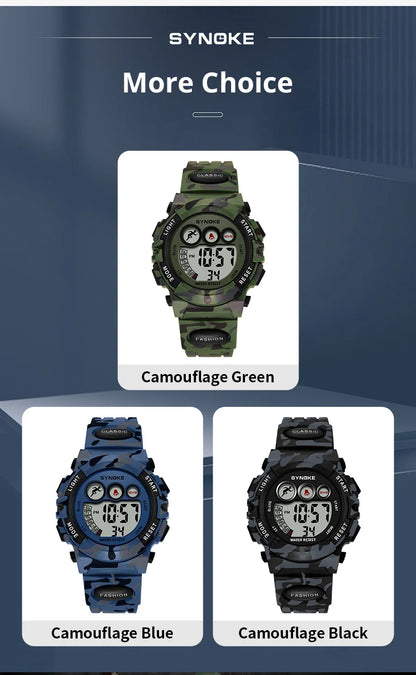 Kids Watch,Boys Watch for 3-15 Year Old Boys,Digital Sport Outdoor Multifunctional 50 M Waterproof Alarm Watch for Children