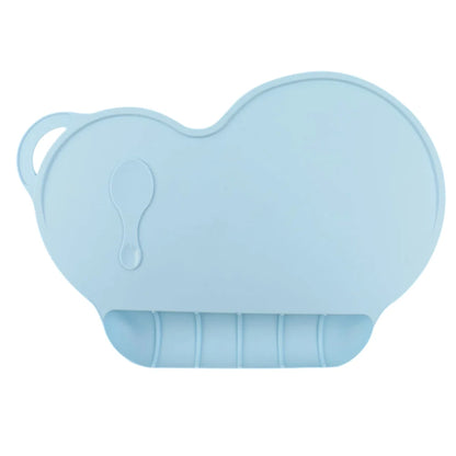 Silicone Placemats,Kids Feeding Mat Portable with Personalised Collapsible Baby Eating Food Catcher Pocket Eholder Fits Most Hig