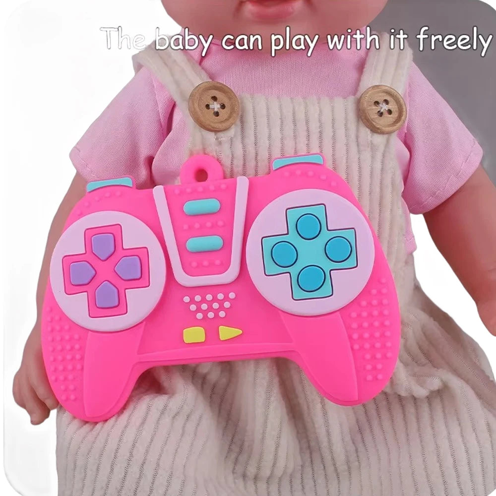 New Baby Chew Teething Game Controller Shape Silicone Teething Toy for Babies 6-12 Months Gifts Sensory Educational