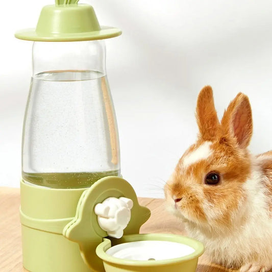 Leakproof Pet Water Dispenser Anti-Splash Hanging Design Rabbit Drinking Bowl No Spill 600ml Automatic Water Feeder
