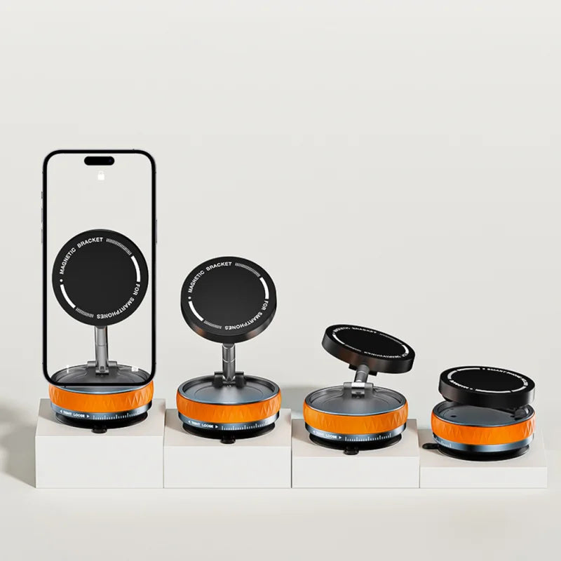 Magnetic Car Mount Stand Vacuum Strong Suction Stand Phone Holder Foldable 360 Rotation Adjustable Car Phone Bracket for Magsafe