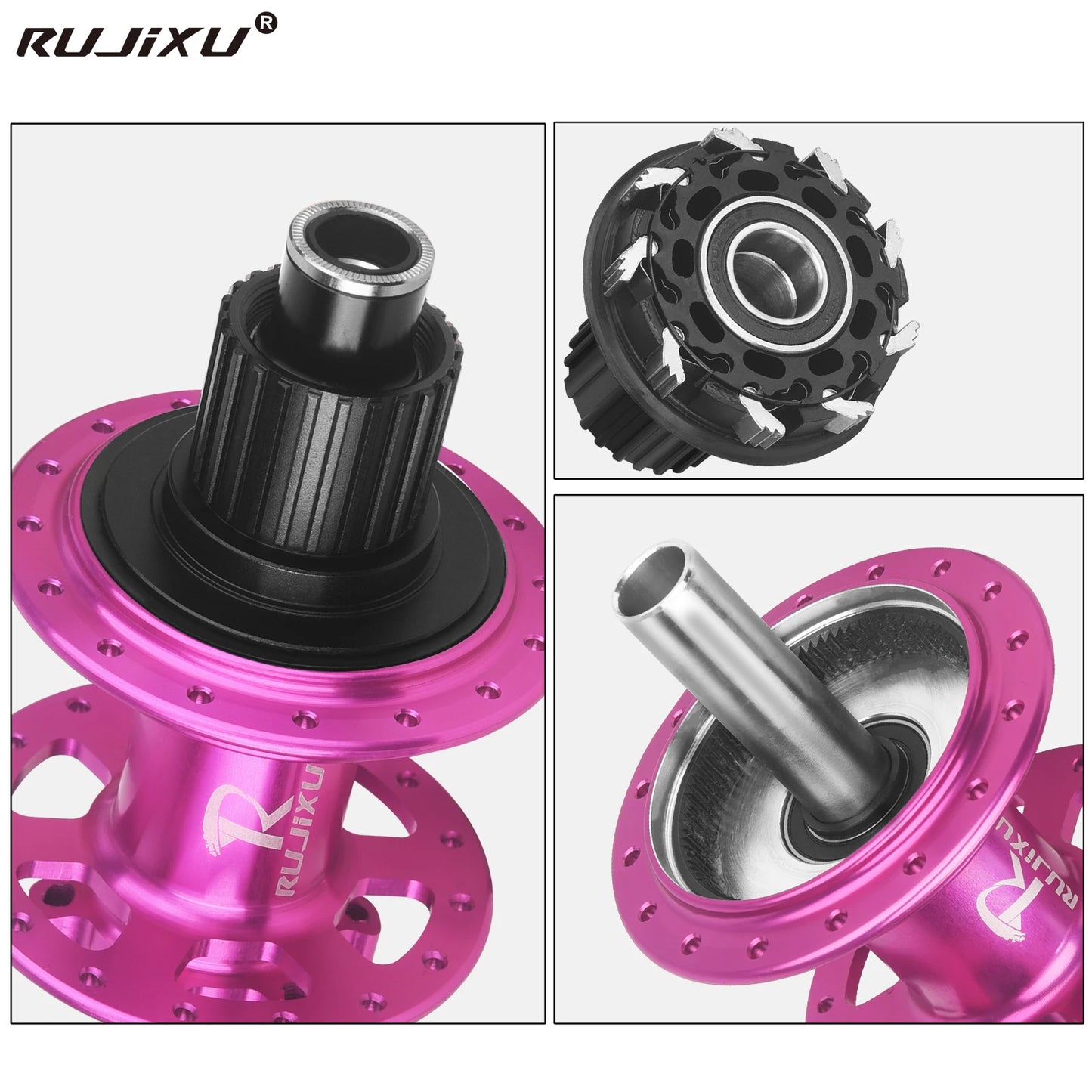 9 Pawls,RUJIXU, BOOST-Bicycle Bearing Hubs HG, MS, XD, 450T Noise, 5 Bearing Hubs, 110x15, 148x12mm, 32 Holes