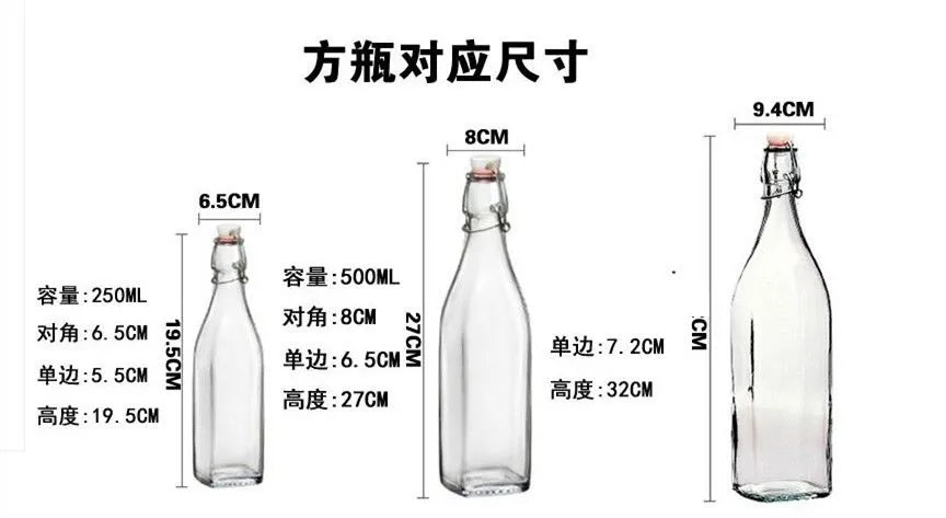 Enzyme Bottle,Bartender Tool,Fresh Lemon Lime Kitchen Oil Bottle,Jars With Lid Seal Buckle Plastic Storage Container Glass