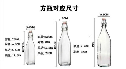 Enzyme Bottle,Bartender Tool,Fresh Lemon Lime Kitchen Oil Bottle,Jars With Lid Seal Buckle Plastic Storage Container Glass