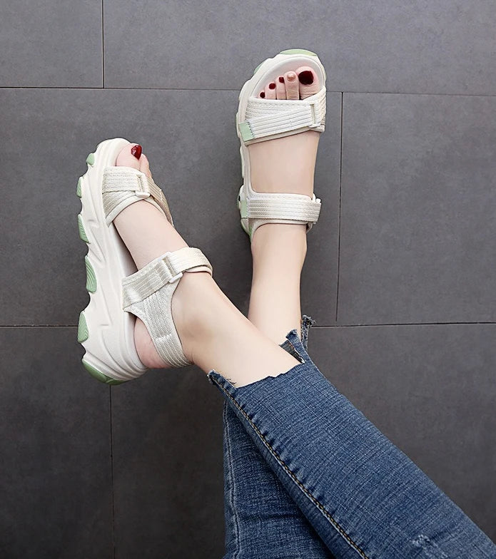 Sandals Women Shoes 2025 New Summer Sports Daddy Fashion Casual Platform Non-slip Non-Slip Peep Toe Beach Sandalias
