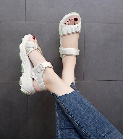 Sandals Women Shoes 2025 New Summer Sports Daddy Fashion Casual Platform Non-slip Non-Slip Peep Toe Beach Sandalias