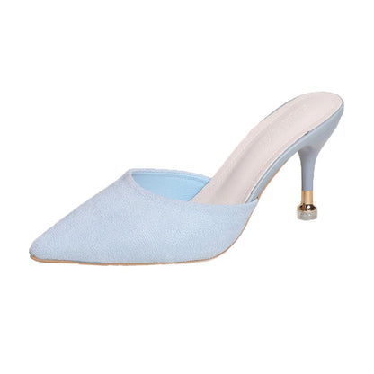 New Women's Slippers High Heel Closed Pointed Toe Shoes Sexy Ladies Heeled Sandals for Women