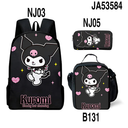 Sanrio Kuromi Backpack Sanrio Backpack Pencil Bag Student School Bag Primary and Middle kawaii Cartoon School Bag Mochila