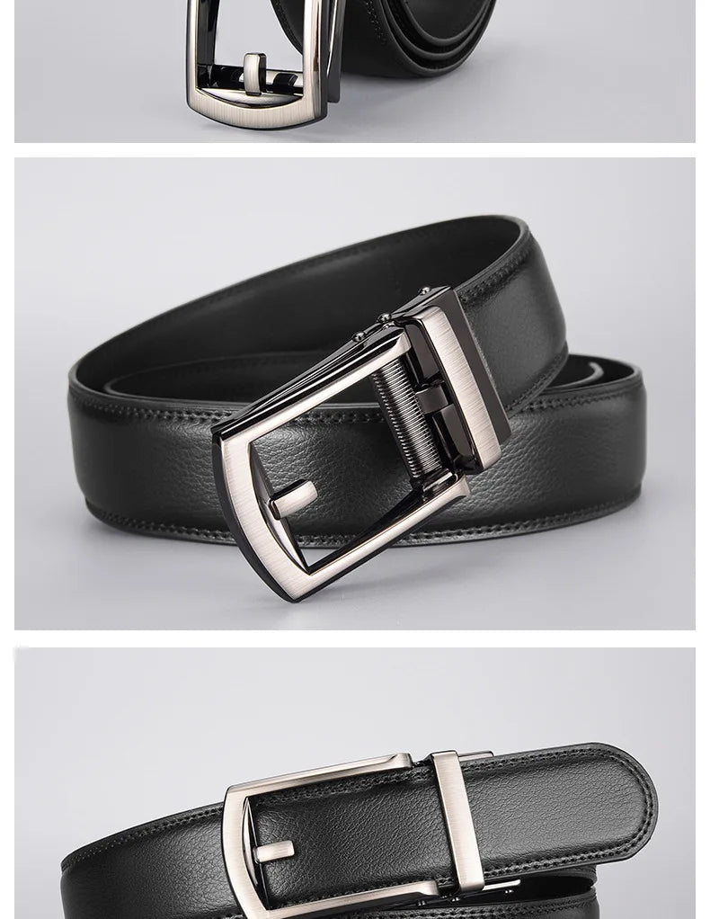High quality men's automatic belt, business belt, adjustable belt, luxury belt, cowhide belt, ratchet belt