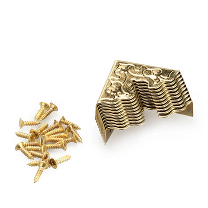 10Pcs 25mm Antique Furniture Metal Crafts Jewelry Box Corner Foot Wooden Case Corner Protector Decorative Corner