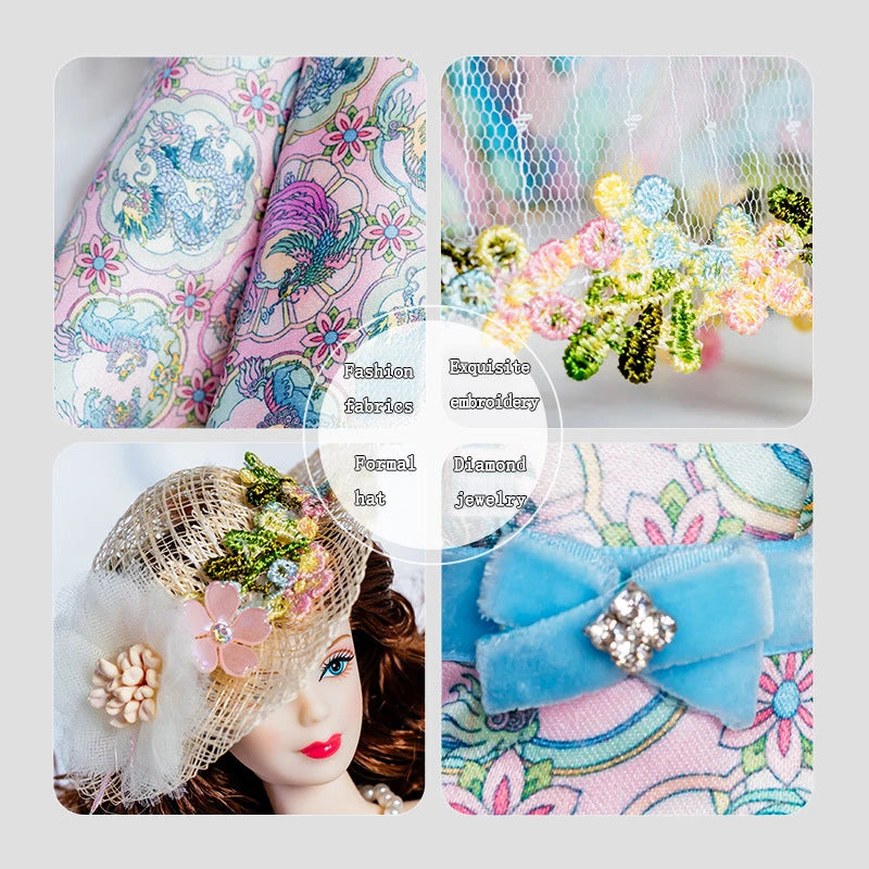 European Fashion Chinese Style Elements Accessories Set 32cm Supermodel Doll Clothes Suit Princess Dress DIY Toy Collector Gifts