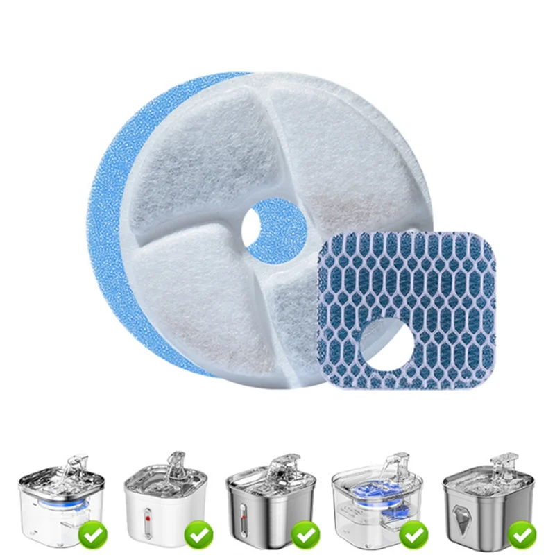 B64B-Automatic Pet Fountain Filter 6 Pack Replacement, 4.1 Inch Diameter Cat Water Fountain