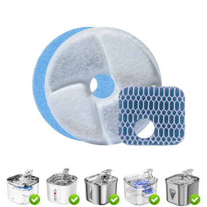 B64B-Automatic Pet Fountain Filter 6 Pack Replacement, 4.1 Inch Diameter Cat Water Fountain