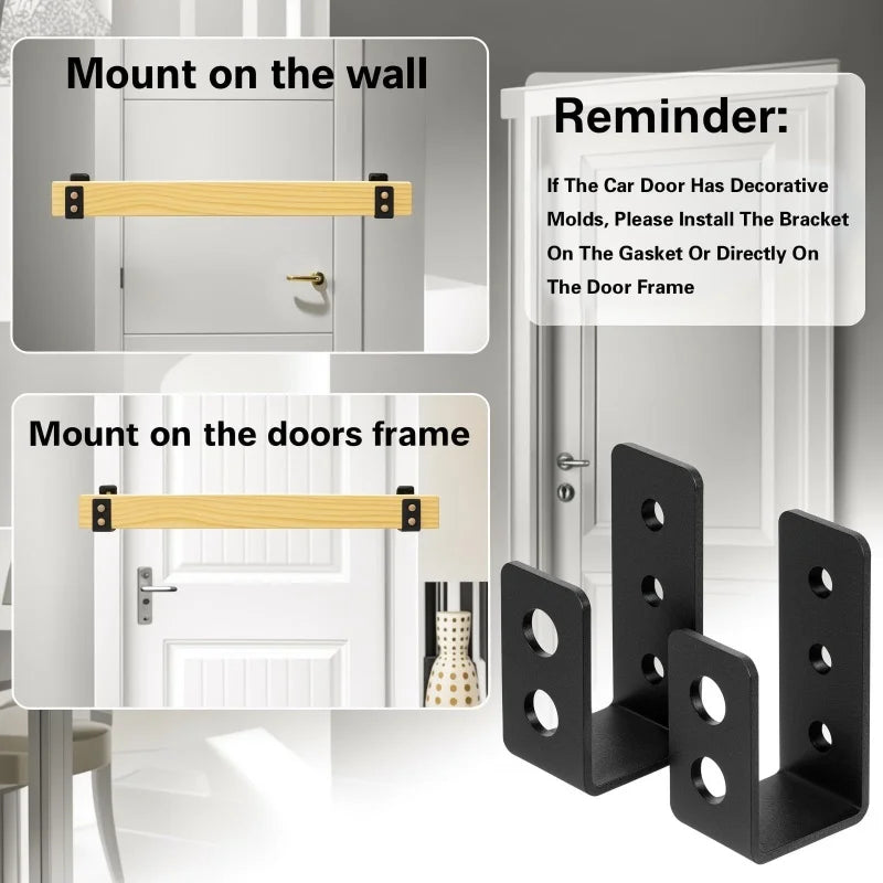 2pcs Shed Security Bar Door Brackets Door Barricades Clamps U Bracket Bar Door Locks Supports for Home Barn Shed Garage Gate