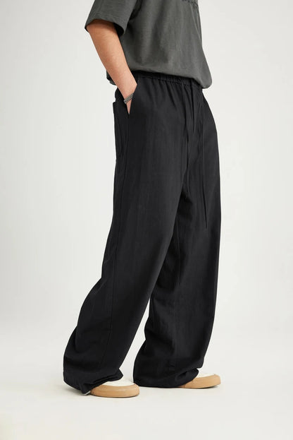 INFLATION Bamboo Cotton Linen  Wide Leg Pants 2024 Spring Summer All-match Casual Mens Trousers