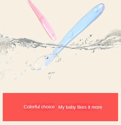 10 Pcs Baby Feeding Spoon Soft Silicone Spoons Training Spoon for Child kids Infants Temperature Sensing Feeding Feeder Flatware
