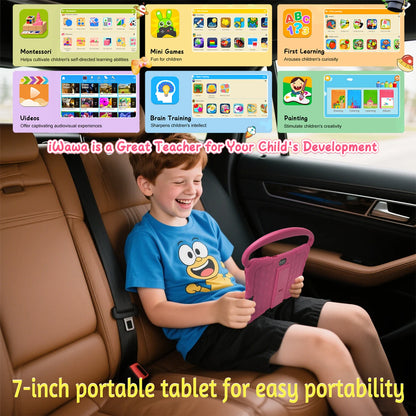 7-inch children's learning tablet parental control WIFI  dual cameras  high-definition screen anti drop  no Adapter