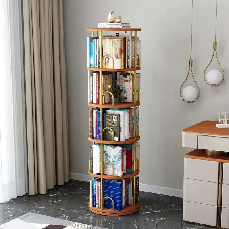 Modern Closet Bookcase Organizer Cabinet Display Rotating Bookcase Magazine Shelves Estante Para Livros Minimalist Furnitures