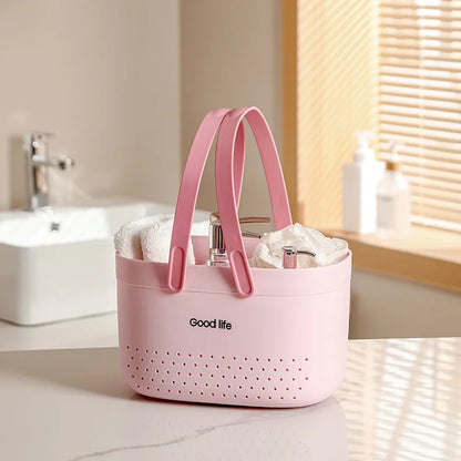 Bath Basket Bathroom Portable Student Bath Plastic Bath Basket Bathroom Shower Shampoo Storage Basket Bath Basket