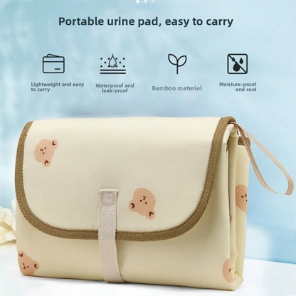 Foldable Diaper Changing Pad Bear Waterproof Baby Infant Diaper Urine Mat Detachable Easy To Clean Bedding Changing Cover Pad