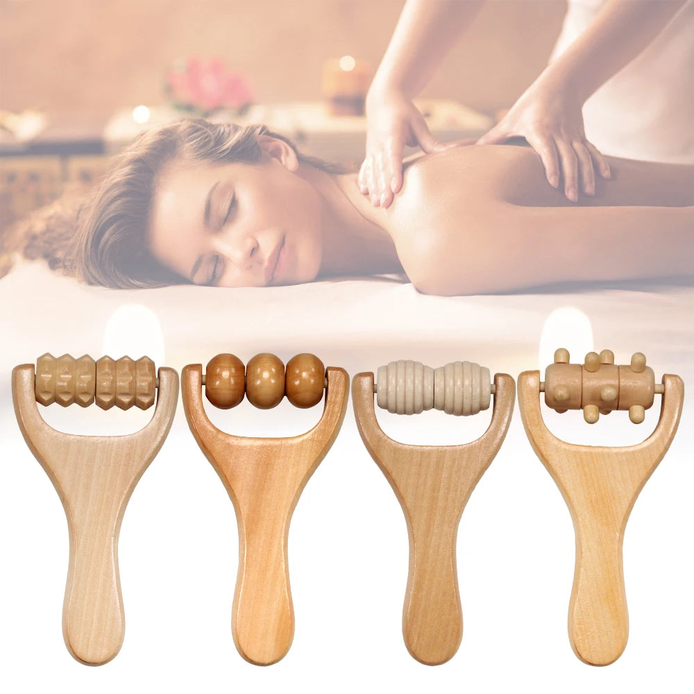 1Pcs Wooden Massage Roller,Multi-Functional Roller for Cellulite Reduction,Muscle Tension,Supports Skin Health,Full Body Roller