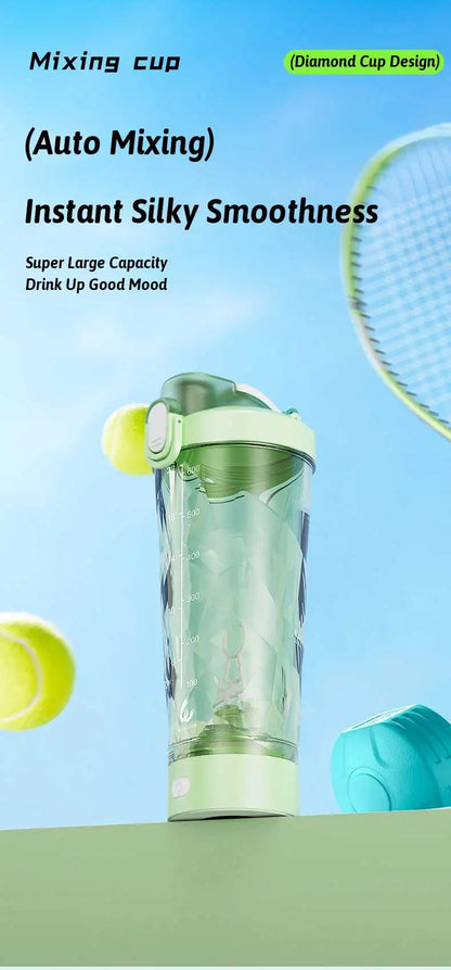 Portable Mixing Cup 600ml Protein Shaker Bottle Fully Automatic Blender Kettle USB Rechargeable Multipurpose for Gym Outdoor