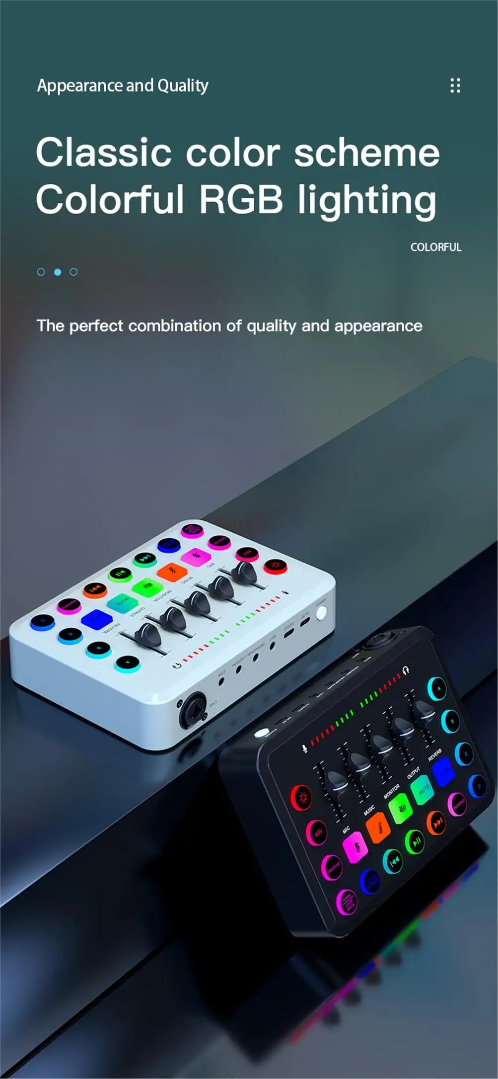 F11 Live Sound Card Streaming 5-Channel Mixer Sound Card Audio for Game Voice Podcast Live Streaming Kit Podcast Accessories Par