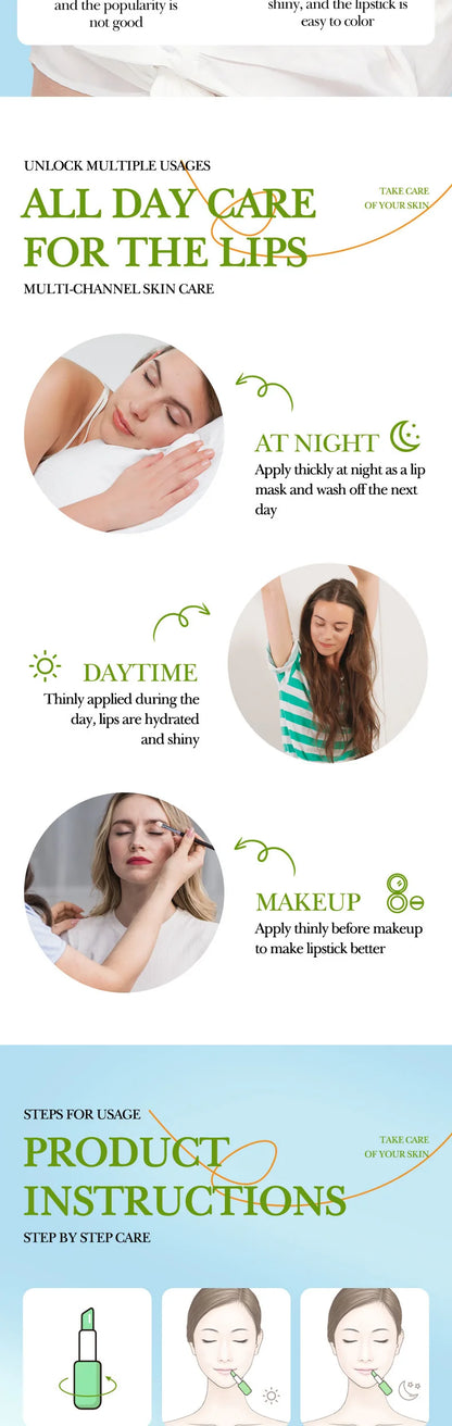 SADOER Lip Aloe Balm Nourishing, Hydrating and Moisturizing Preventing Cracking and Repairing Lips Gentle Non Irritating