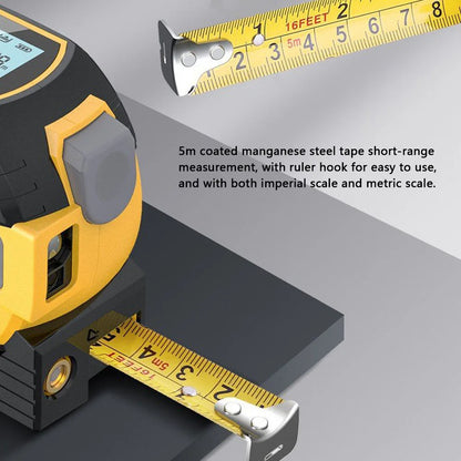 Laser Tape Measure 3 In 1 Digital Tape Measure High Precision Laser Rangefinder Steel Tape Measure
