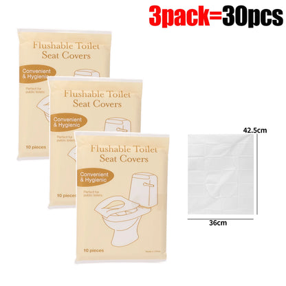 50/10pcs Disposable Toilet Seat Pads Portable Bathroom Toilet Pads Degradable Paper Portable Home Travel Camping Hotel Supplies